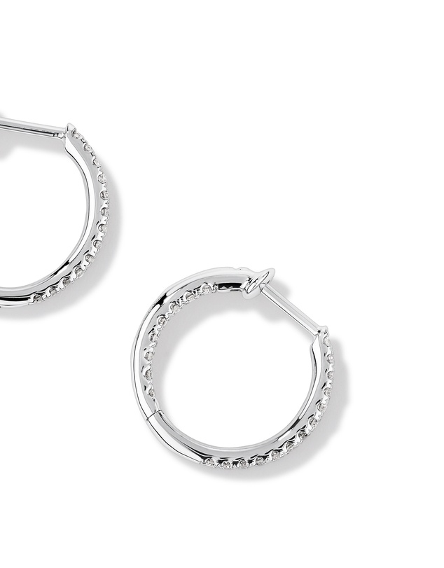 Michael Hill - Hoop Earrings With 0.25 Carat TW Of Diamonds in 10kt White Gold