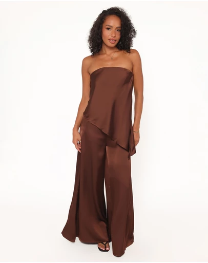 Petal & Pup - Charmer Wide Leg Pant - Dark Brown