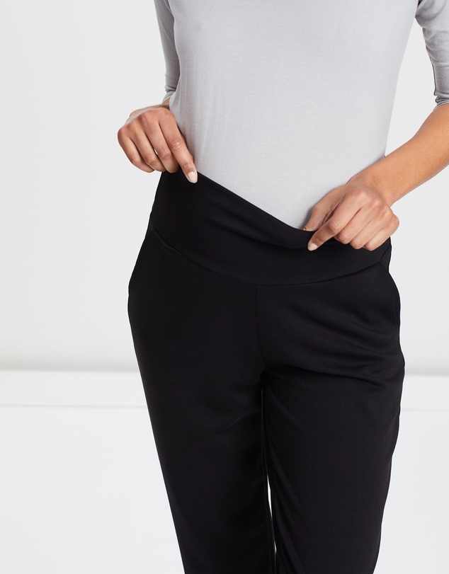 Angel Maternity - Maternity Soft Ponti Relax Fit Full Length Pants