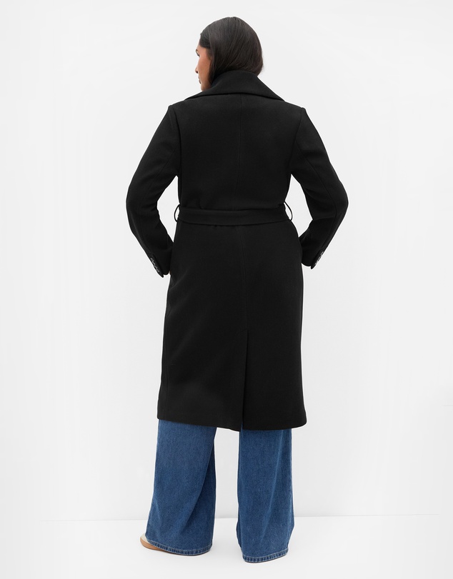 City Chic - Plus size Riley Row Belted Coat - black