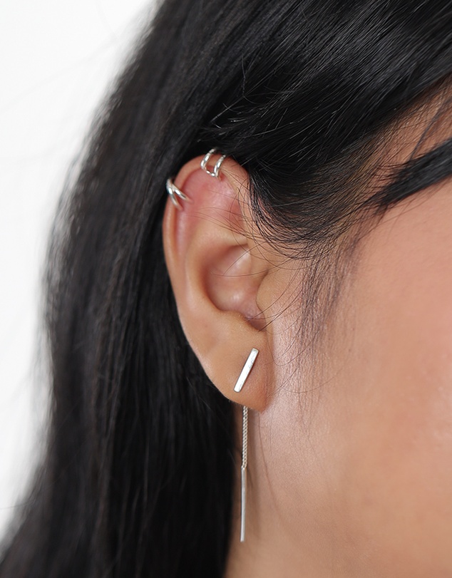 Elli Jewelry - Minimalist Ear Cuff in 925 Silver