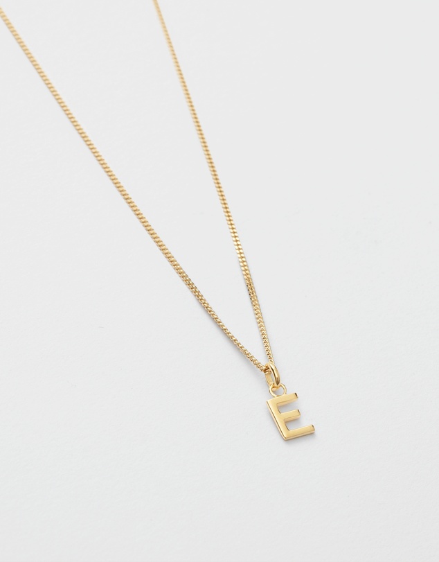 Kirstin Ash - E Outline Initial Necklace