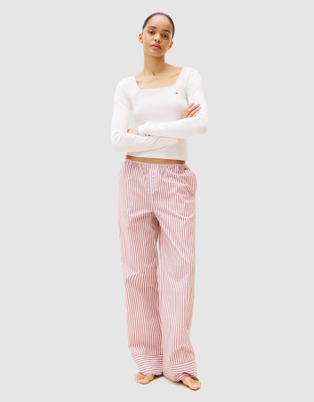 Tommy Hilfiger - Longsleeve Tee Pointelle Poplin PJ Set - Iconic Exclusive