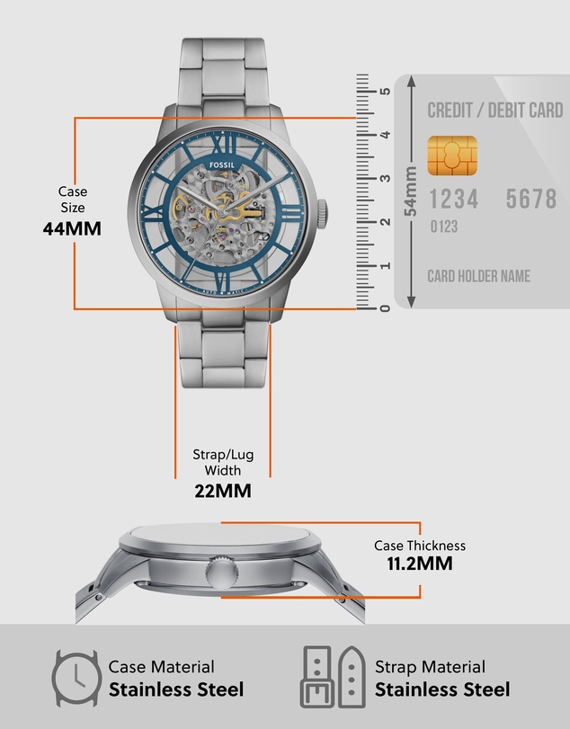 Fossil - Townsman Silver Tone Analogue Watch