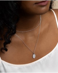 Wanderlust + Co - Beaded Chain Silver Necklace