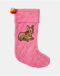 Kip&Co - Christmas Rudolph Embroidered Velvet Stocking - Kids