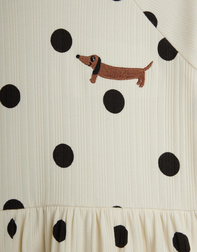 Mini Rodini - Dots Aop Dog Trumpet Sleeve Dress