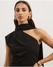 Atmos&Here - Zoey Asymmetrical Scarf Midi Dress