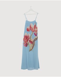 Revibe - Repaired AERE Rosalee Scarf Maxi Dress - AU 10