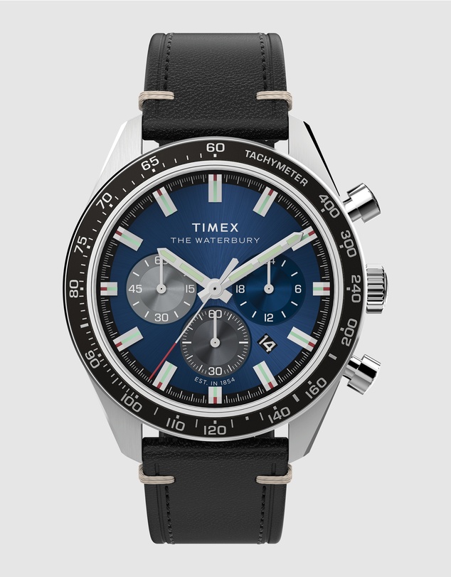 TIMEX - Waterbury Traditional Chronograph 41mm Leather Strap Watch