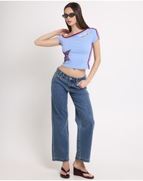 Insight - Razor Rhinestone Straight Denim Jeans
