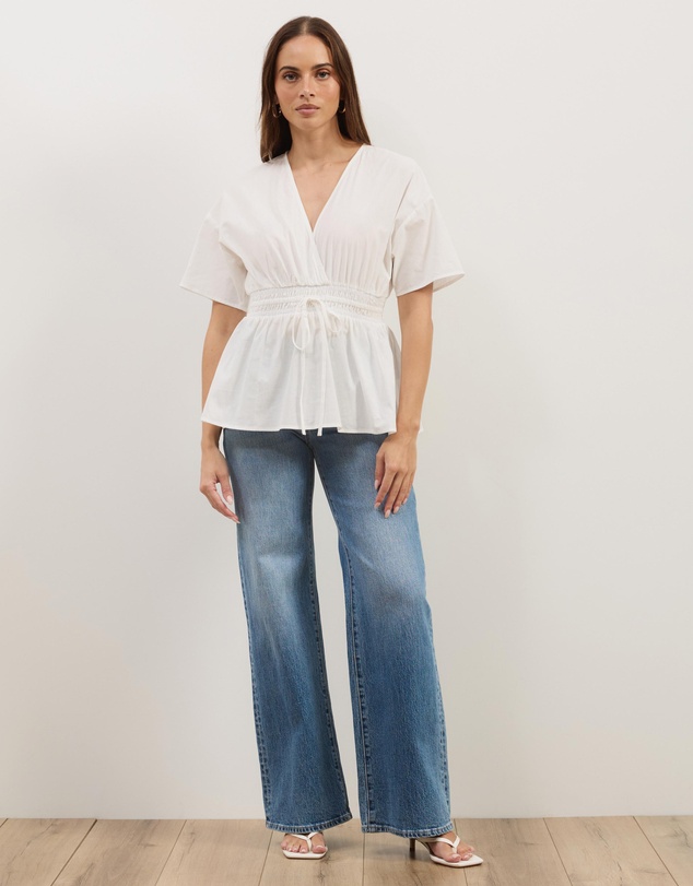 Atmos&Here - Elis Cotton Gathered Waist Top