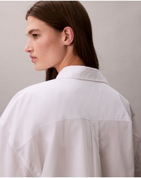 Calvin Klein - Poplin Relaxed Cropped Button-Down Shirt
