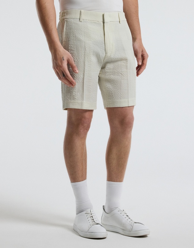 Calibre - Seersucker Check Shorts Stone