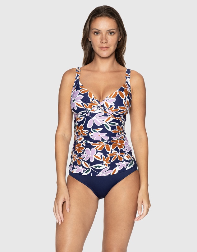 Nip Tuck Swim - Navy Petal Precision Kayanne Tankini Top