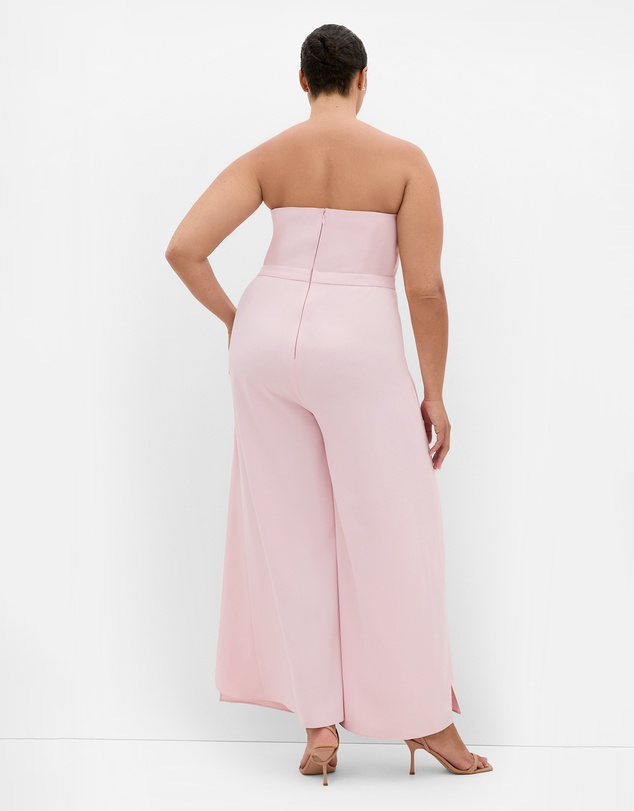 City Chic - Plus size Attract Strapless Jumpsuit - heavenly pink