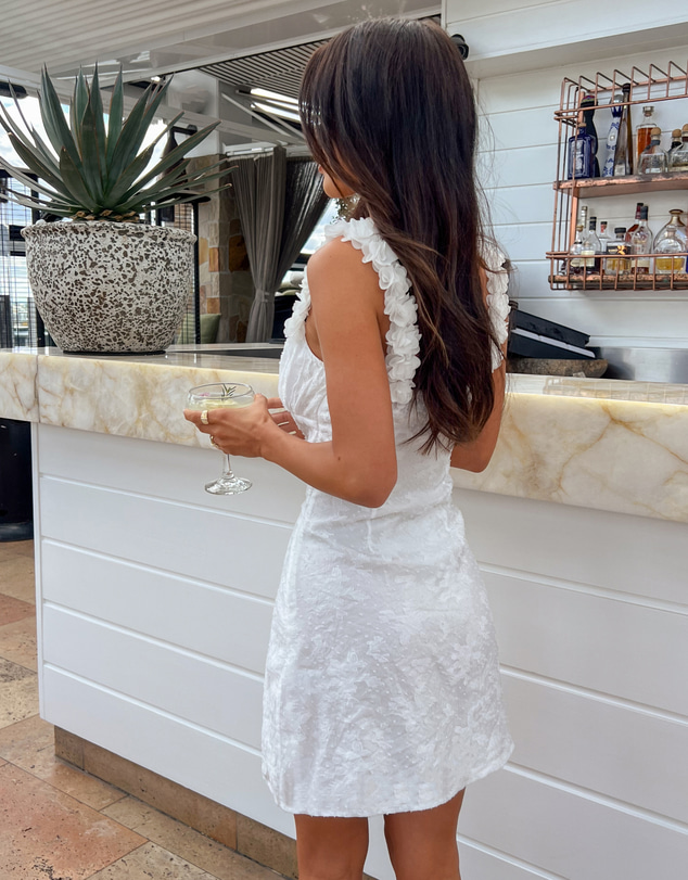 Beginning Boutique - My Flower White Mini Dress