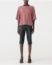 Bassike - Stripe Quarter Sleeve T-Shirt