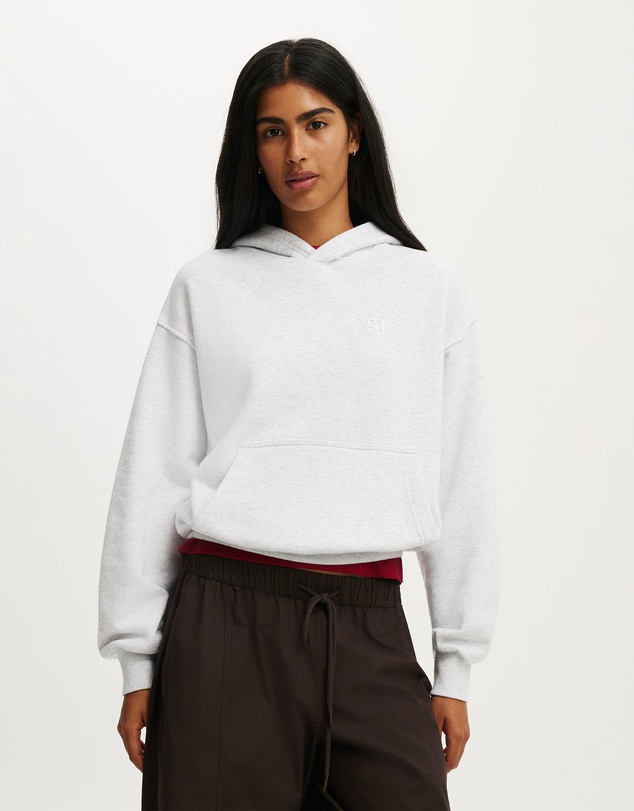 Cotton On - Graphic Boxy Fleece Hoodie