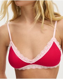 Cotton On Body - Cotton Lace Triangle Padded Bralette