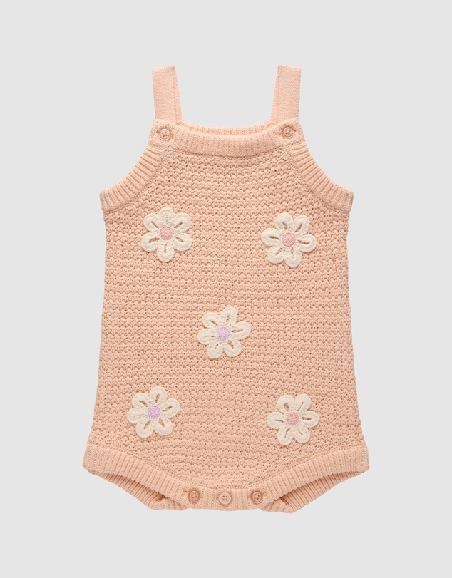 Kynd Baby - Crochet Romper in Blooms