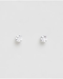 Swarovski - Stilla Attract stud earrings, Round cut, White, Rhodium plated