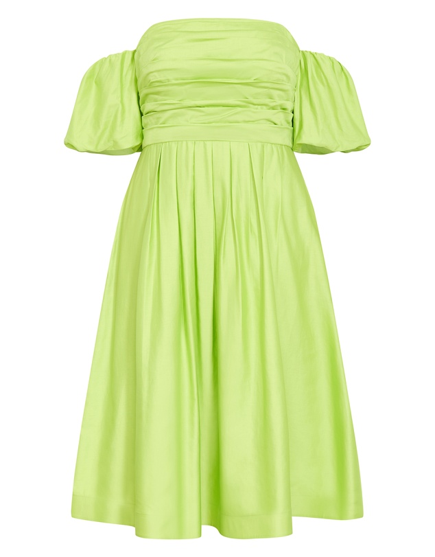 City Chic - Rosalee Puff Sleeve Midi Dress - pistachio