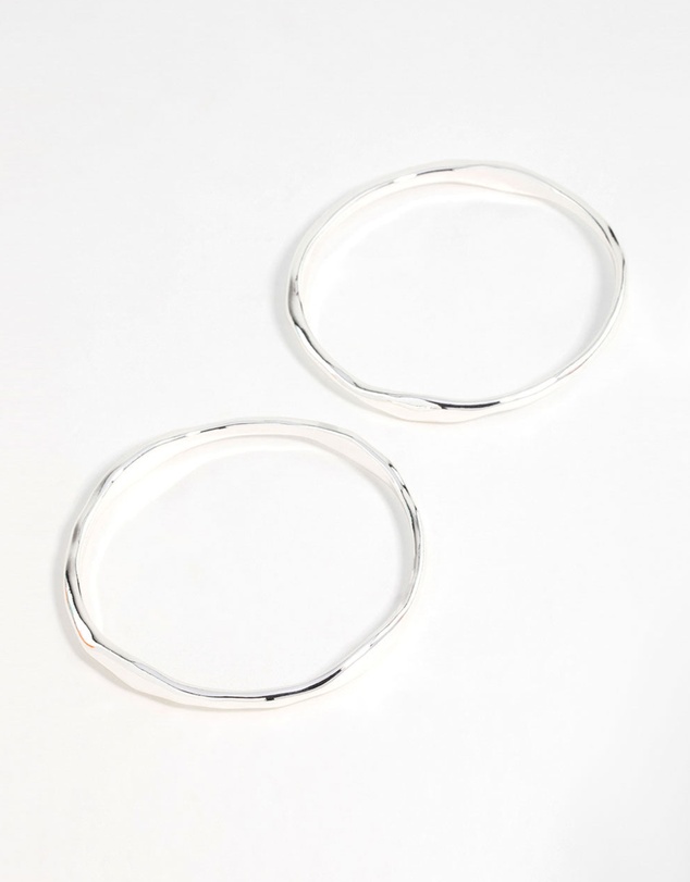 Lovisa - Silver Plated Organic Bangles 2-Pack