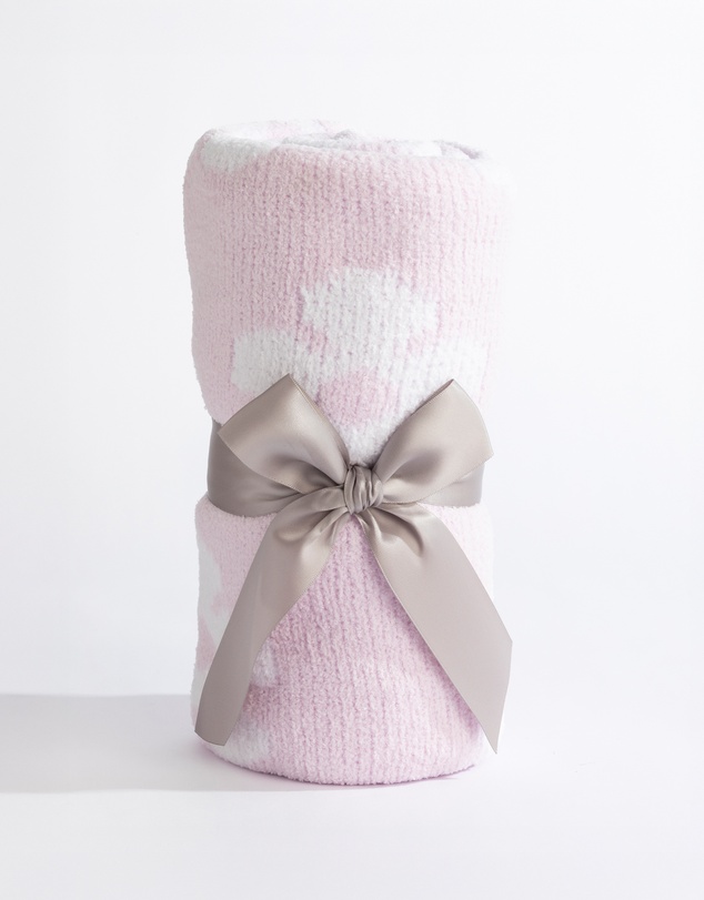 Living Textiles - Chenille Blanket - Purple Flowers