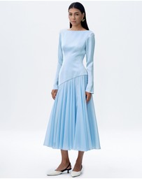 JUSTIN TONG - Selene Contrast Midi Dress