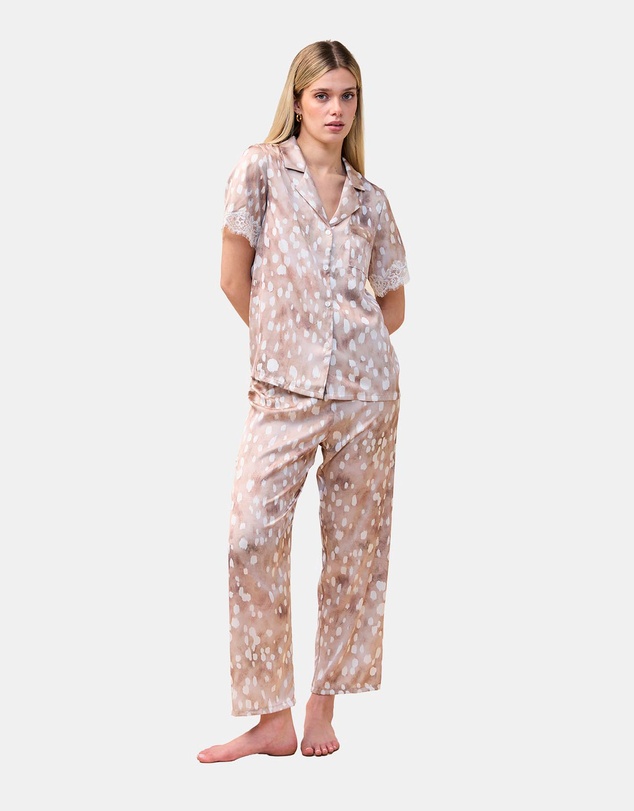 Gingerlilly - Millie Brown Spot Long PJ Set