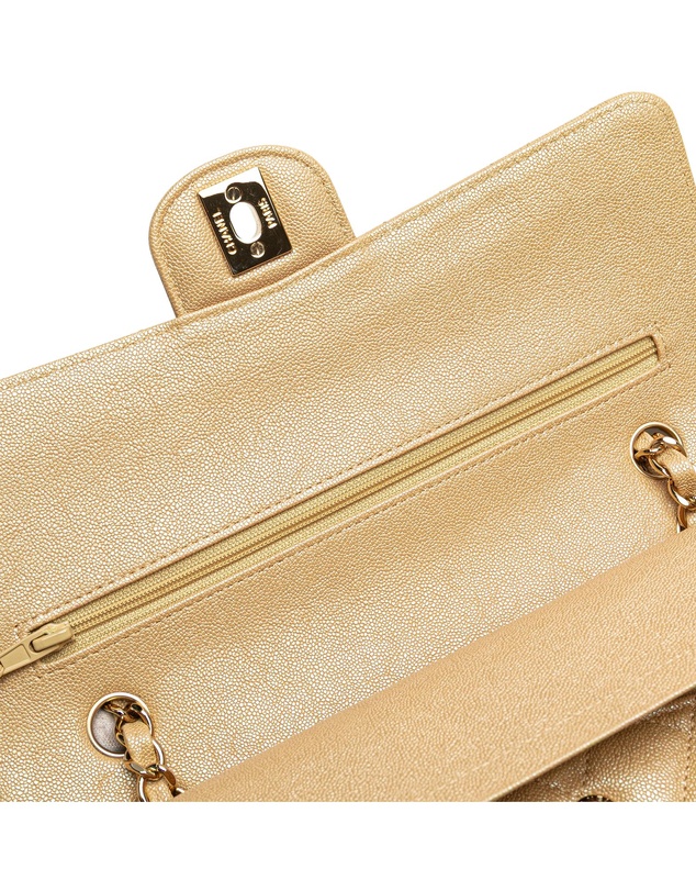 Pre-Loved by Azura Reborn - Pre-Loved Medium Classic Iridescent Caviar Double Flap