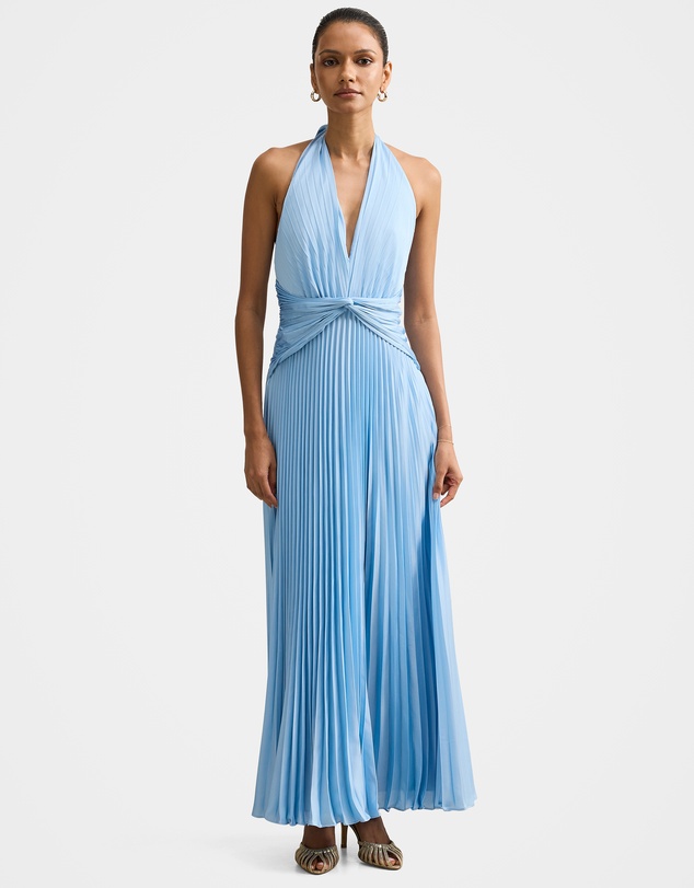 maxi dresses boutique Lissandra Blue Formal Maxi Dress - US 4