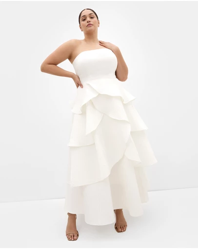 City Chic - Elizabeth Tiered Frill Maxi Dress