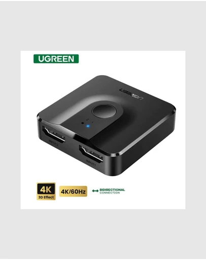 Ugreen - UGreen 2-Port Bi-Directional HDMI Switcher 4K 30Hz Plug Play Black