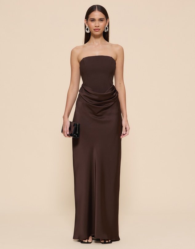 CHANCERY - Ayla Corset Drape Maxi Dress