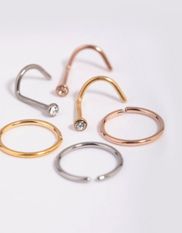 Lovisa - Titanium Nose Stud 6-Pack