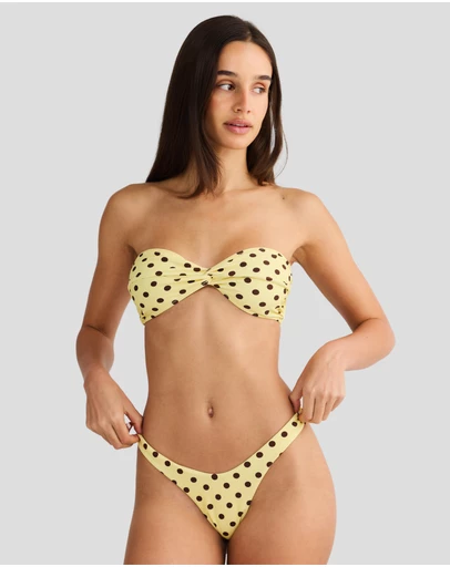 Vacay Swimwear - Positano Top Yellow Polka