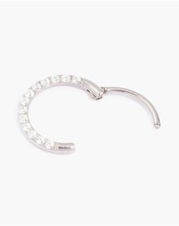 Lovisa - Titanium Cubic Zirconia Clicker Ring 8mm