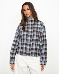 Dazie - Isla Funnel Neck Check Bomber Jacket