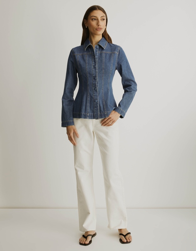 Atmos&Here - Nicole Denim Panel Jacket