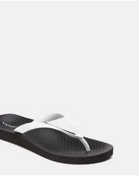 Vionic - Beach Manly Toe Post Sandal - Black/White