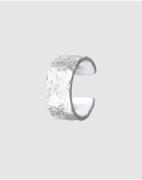 Kuzzoi - ICONIC EXCLUSIVE - Earrings Male Single Hammered 925 Sterling Silver