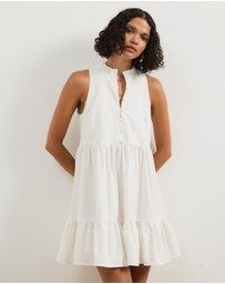 Atmos&Here - Aylah Tiered Linen Blend Mini Dress
