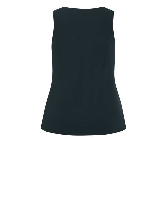 City Chic - Plus size Abbie Vest - deep emerald
