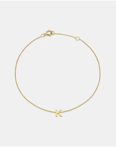 Zoe Olivia - 9K Gold Initial K Bracelet