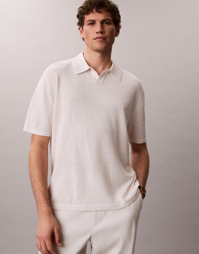 Calvin Klein - Linen Blend Polo Sweater