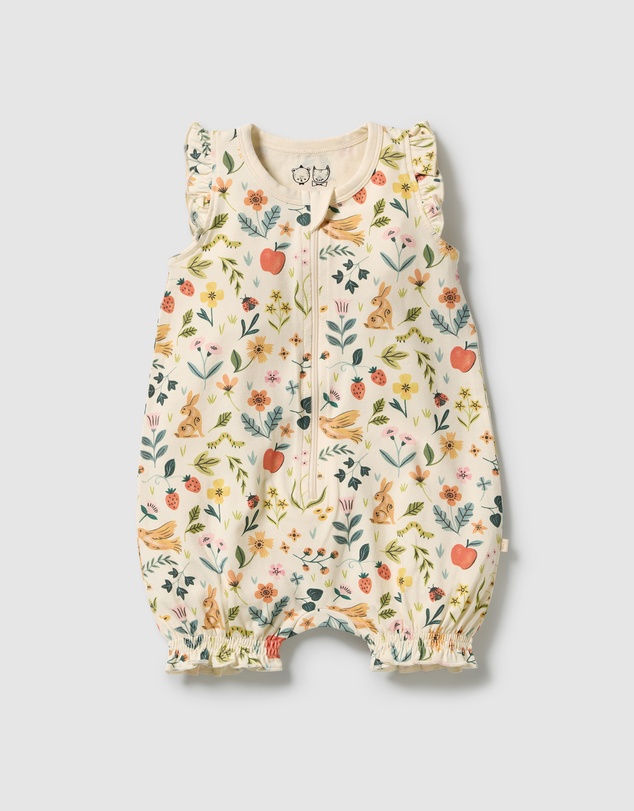 Wilson & Frenchy - Summer Garden Organic Ruffle Zipsuit - Babies