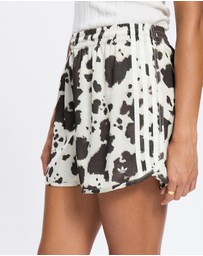 adidas Originals - Satin Cow Print Shorts