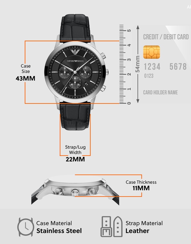 Emporio Armani - Black Chronograph Watch
